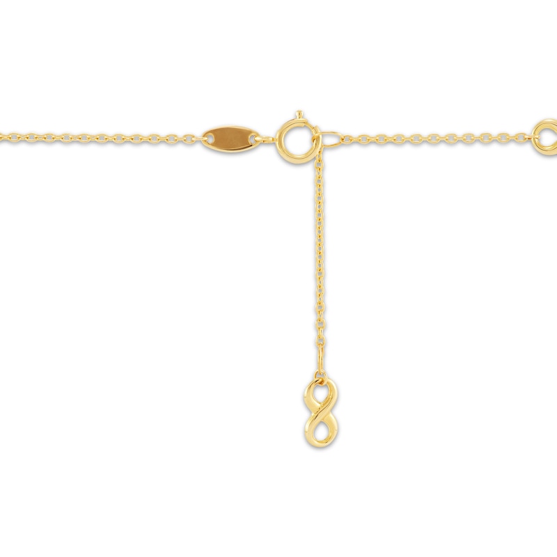 Infinity Station Anklet 10K Yellow Gold 10"