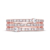 Thumbnail Image 3 of Baguette & Round-Cut Diamond Three-Row Faux-Stack Ring 1/2 ct tw 14K Rose Gold