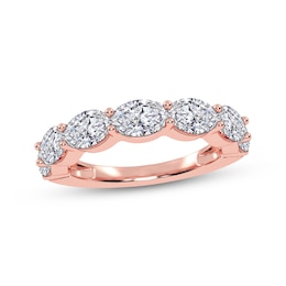 Lab-Grown Diamonds by KAY Oval-Cut East-West Anniversary Ring 2 ct tw 14K Rose Gold