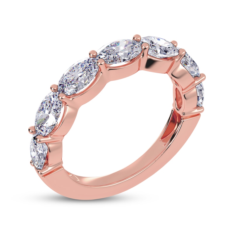 Main Image 2 of Lab-Grown Diamonds by KAY Oval-Cut East-West Anniversary Ring 2 ct tw 14K Rose Gold