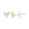 Thumbnail Image 1 of Lab-Grown Diamonds by KAY Princess & Round-Cut Three-Stone Stud Earrings 1/4 ct tw 14K Yellow Gold