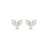 Thumbnail Image 2 of Lab-Grown Diamonds by KAY Princess & Round-Cut Three-Stone Stud Earrings 1/4 ct tw 14K Yellow Gold