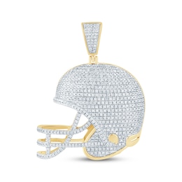 Football Helmet Charm 3/4 ct tw 10K Yellow Gold