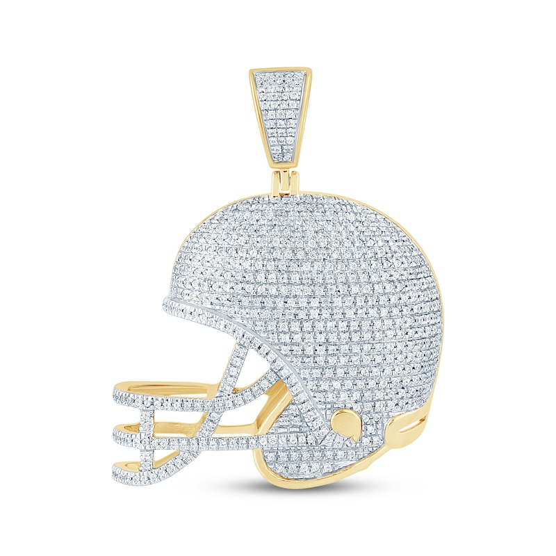 Main Image 1 of Football Helmet Charm 3/4 ct tw 10K Yellow Gold