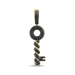 Black Diamond Key Charm 1/3 ct tw 10K Yellow Gold