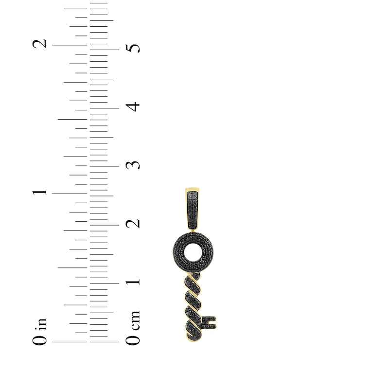 Main Image 3 of Black Diamond Key Charm 1/3 ct tw 10K Yellow Gold