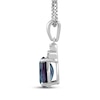 Thumbnail Image 2 of Oval-Cut Lab-Created Alexandrite & White Lab-Created Sapphire Necklace Sterling Silver 18&quot;