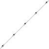 Thumbnail Image 2 of Blue Lab-Created Sapphire Station Anklet Sterling Silver 9.5&quot;