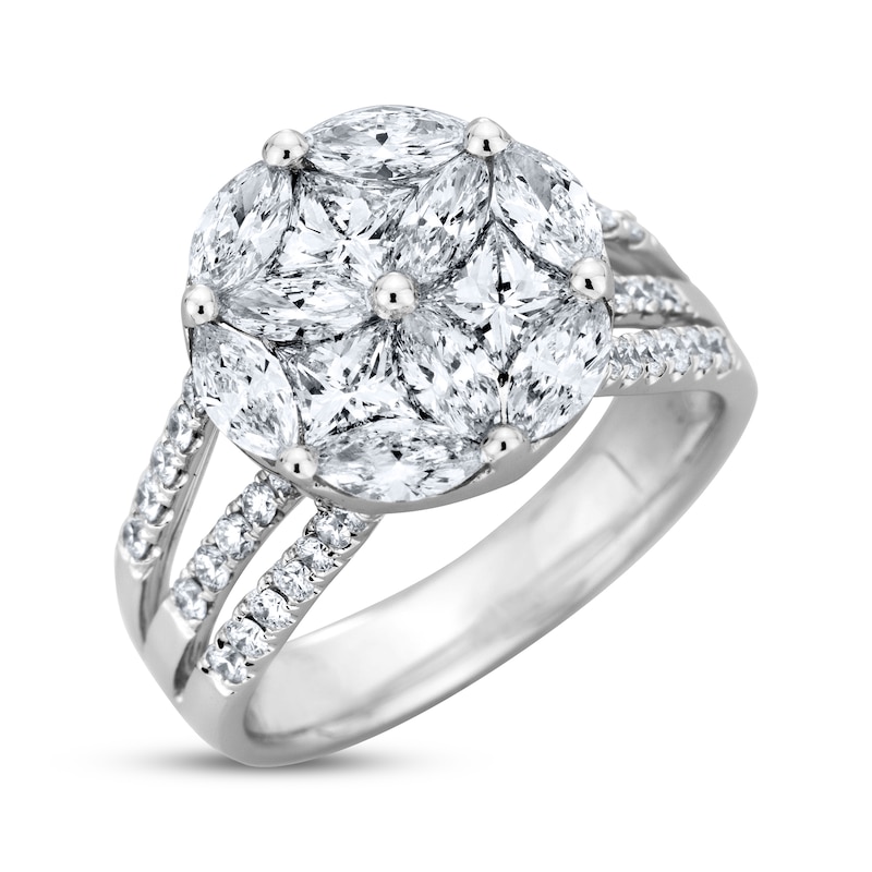 Main Image 2 of Marquise & Princess-Cut Multi-Diamond Engagement Ring 2 ct tw 14K White Gold