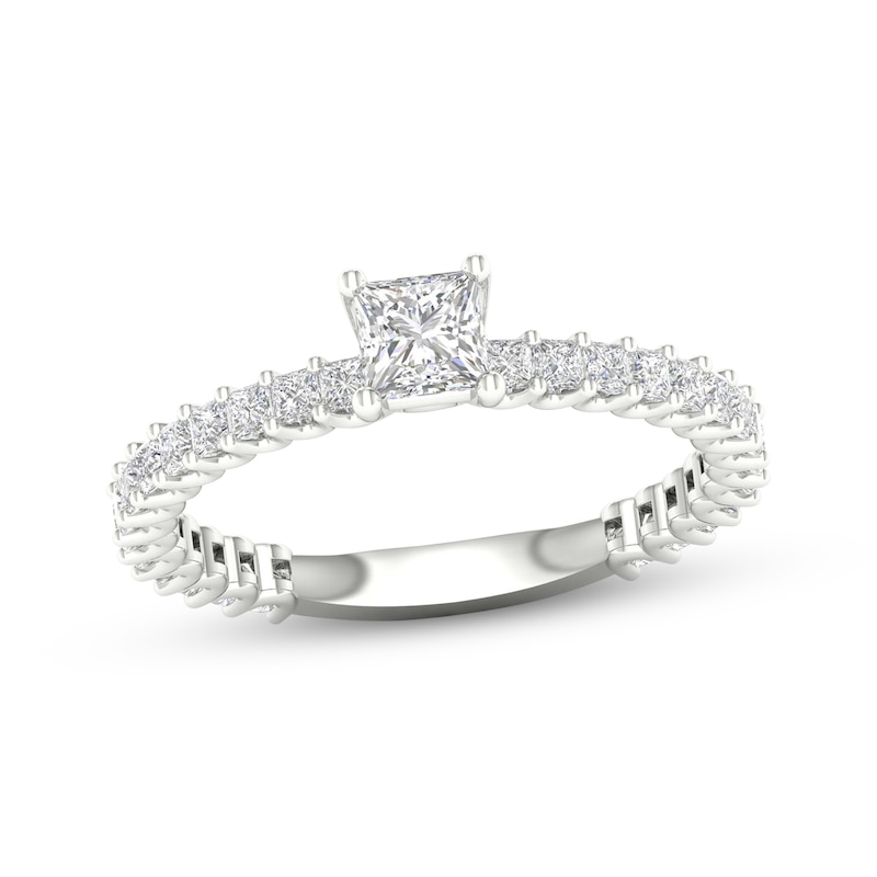 Main Image 1 of Princess-Cut Diamond Engagement Ring 1-1/4 ct tw 14K White Gold