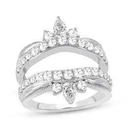 Adore Pear-Shaped & Round-Cut Diamond Enhancer Ring 1-1/4 ct tw 14K White Gold