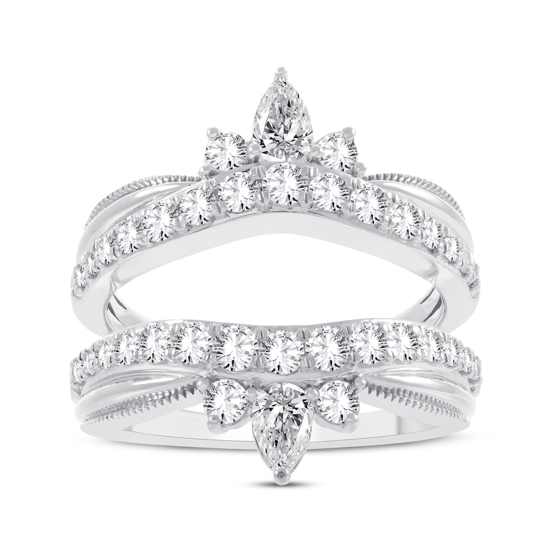 Main Image 3 of Pear-Shaped & Round-Cut Diamond Enhancer Ring 1-1/4 ct tw 14K White Gold