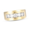 Thumbnail Image 1 of Men’s Five-Stone Round-Cut Diamond Wedding Band 1 ct tw 10K Yellow Gold