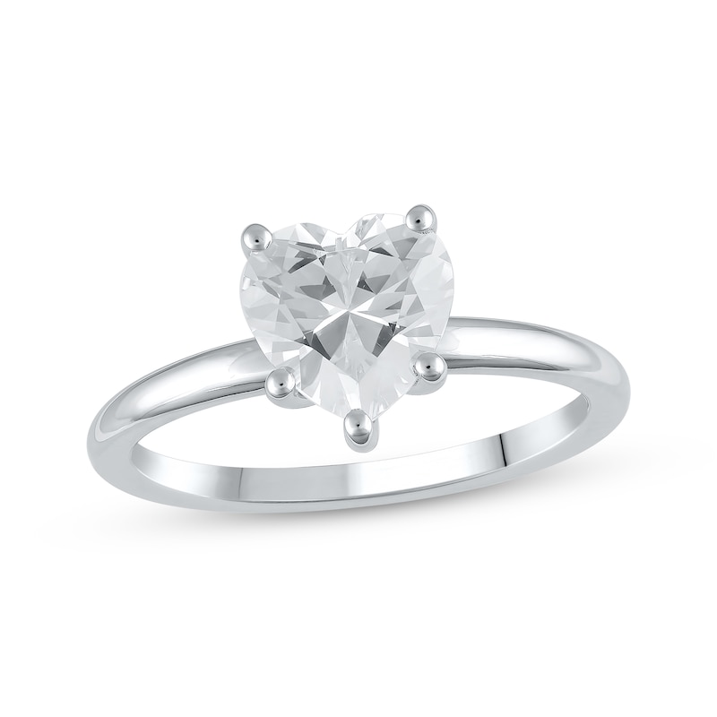 Main Image 1 of Lab-Grown Diamonds by KAY Heart-Shaped Solitaire Ring 1-1/2 ct tw 14K White Gold (F/SI2)