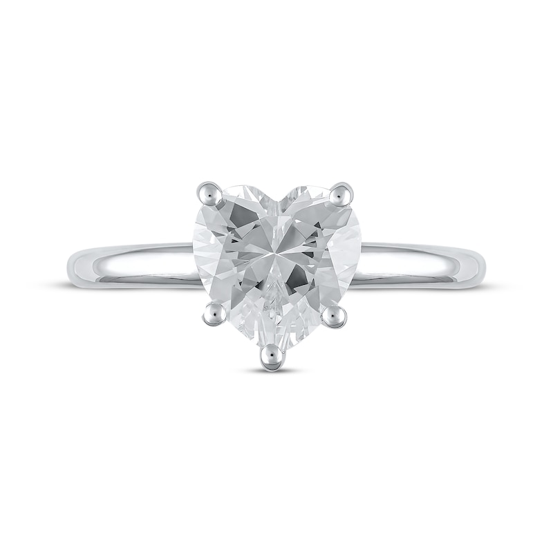 Main Image 3 of Lab-Grown Diamonds by KAY Heart-Shaped Solitaire Ring 1-1/2 ct tw 14K White Gold (F/SI2)