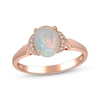 Thumbnail Image 1 of Oval-Cut Opal & Diamond Ring 1/20 ct tw 10K Rose Gold