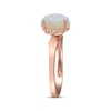 Thumbnail Image 2 of Oval-Cut Opal & Diamond Ring 1/20 ct tw 10K Rose Gold