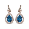 Thumbnail Image 1 of Le Vian Blue Topaz Ribbon Drop Earrings 1/2 ct tw Diamonds 14K Strawberry Gold