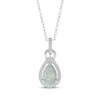 Thumbnail Image 0 of Pear-Shaped Lab-Created Opal & Diamond Necklace 1/10 ct tw Sterling Silver 18"