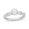 Thumbnail Image 1 of Neil Lane Cultured Akoya Pearl & Diamond Three-Stone Engagement Ring 1/4 ct tw 14K White Gold