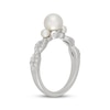 Thumbnail Image 2 of Neil Lane Cultured Akoya Pearl & Diamond Three-Stone Engagement Ring 1/4 ct tw 14K White Gold