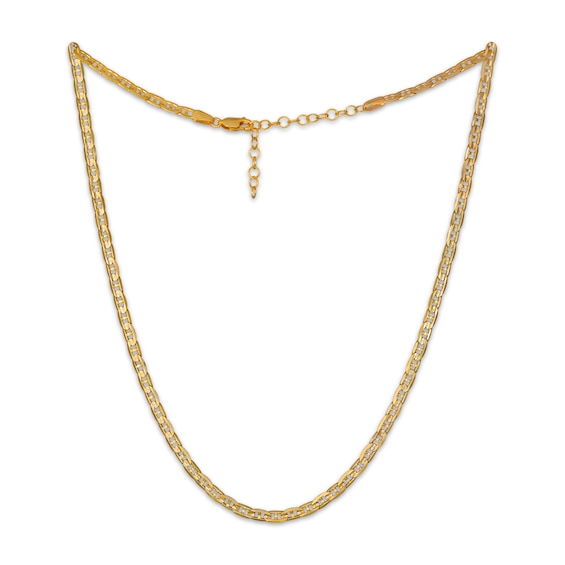 Solid Diamond-Cut Mariner Chain Necklace 3.65mm 10K Yellow Gold 18"