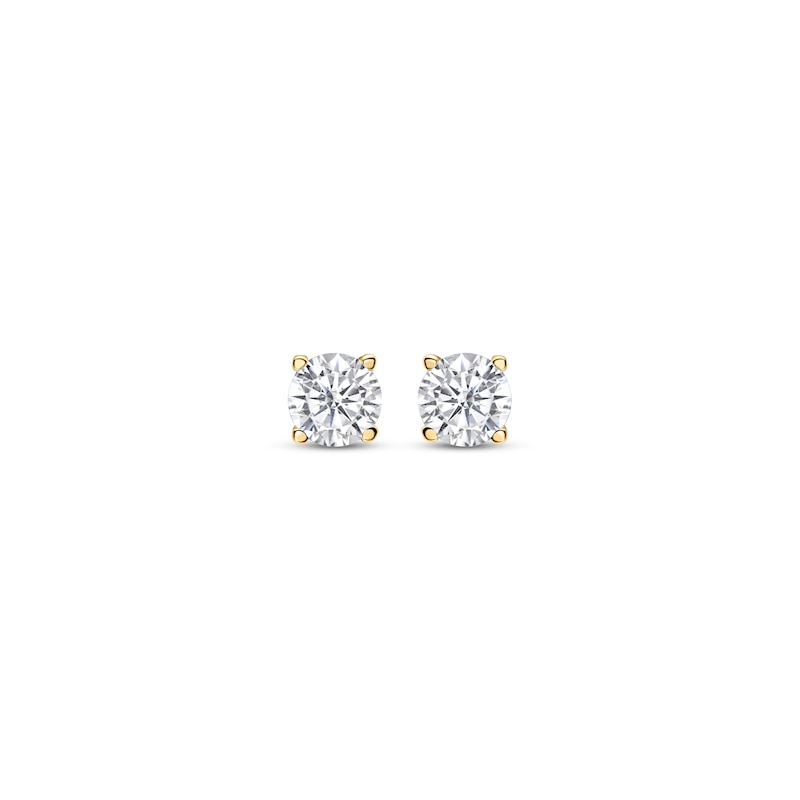 Certified Round-Cut Diamond Solitaire Stud Earrings 1/4 ct tw 14K Yellow Gold (J/I1)