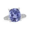 Thumbnail Image 1 of Cushion-Cut Blue Lab-Created Sapphire & White Lab-Created Sapphire Ring Sterling Silver