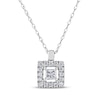 Thumbnail Image 1 of Princess-Cut Diamond Square Frame Necklace 1/6 ct tw 14K White Gold 18&quot;