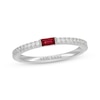 Thumbnail Image 1 of Neil Lane Baguette-Cut Natural Ruby & Diamond Anniversary Ring 1/4 ct tw 14K White Gold