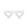 Thumbnail Image 2 of Believe in Love Diamond Double Heart Stud Earrings 1/8 ct tw Sterling Silver