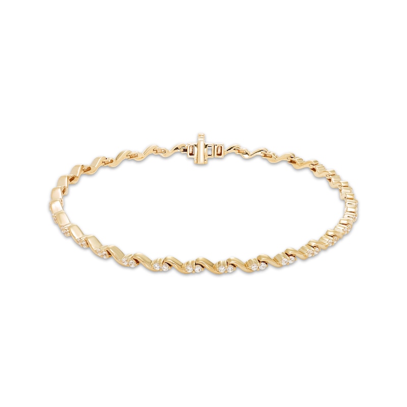 Main Image 1 of Our Story Together Diamond S-Link Bracelet 3/4 ct tw 10K Yellow Gold 7.25&quot;