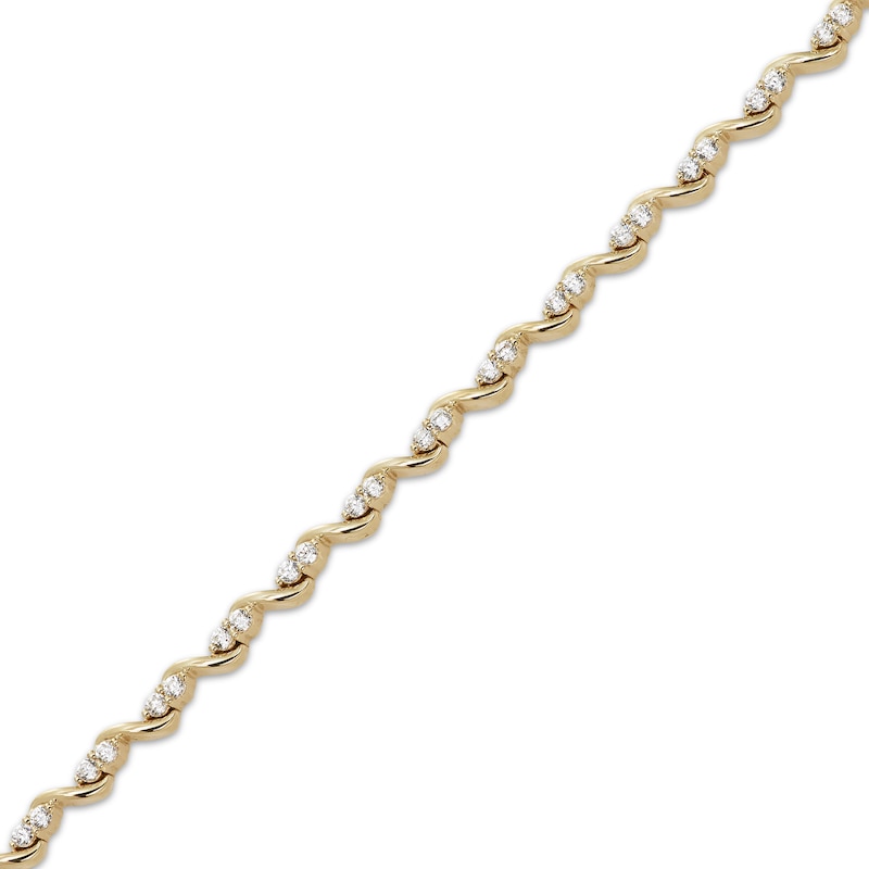 Main Image 2 of Our Story Together Diamond S-Link Bracelet 3/4 ct tw 10K Yellow Gold 7.25&quot;