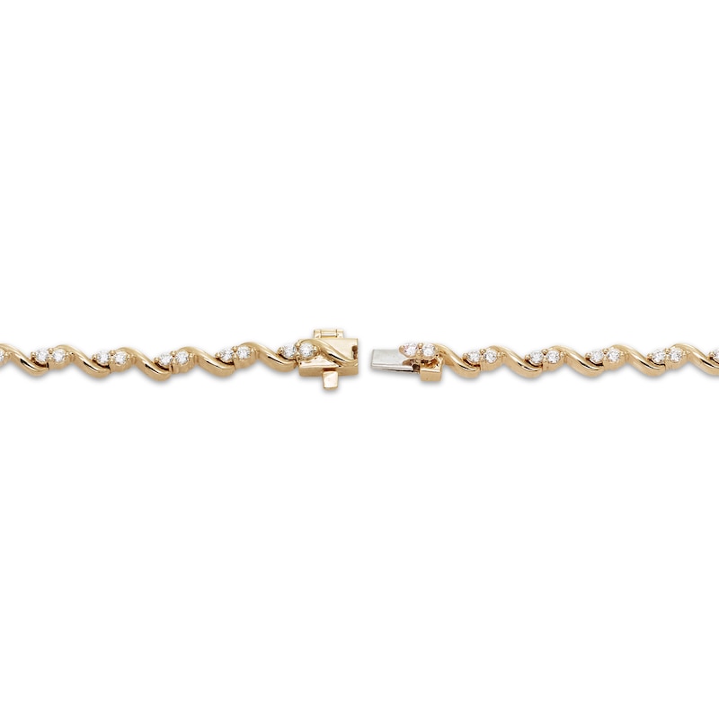 Main Image 3 of Our Story Together Diamond S-Link Bracelet 3/4 ct tw 10K Yellow Gold 7.25&quot;