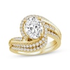 Thumbnail Image 1 of Lab-Grown Diamonds by KAY Oval-Cut Bypass Bridal Set 2 ct tw 14K Yellow Gold