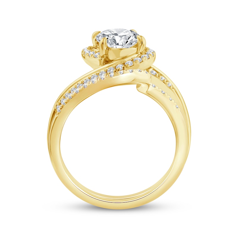 Lab-Created Diamonds by KAY Oval-Cut Bypass Bridal Set 2 ct tw 14K Yellow Gold