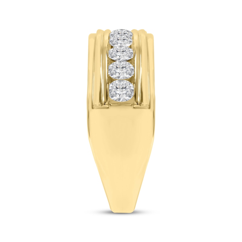 Main Image 2 of Men's Diamond Channel Ring 1 ct tw 10K Yellow Gold