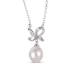 Thumbnail Image 1 of Cultured Pearl Bow Necklace Sterling Silver 18"