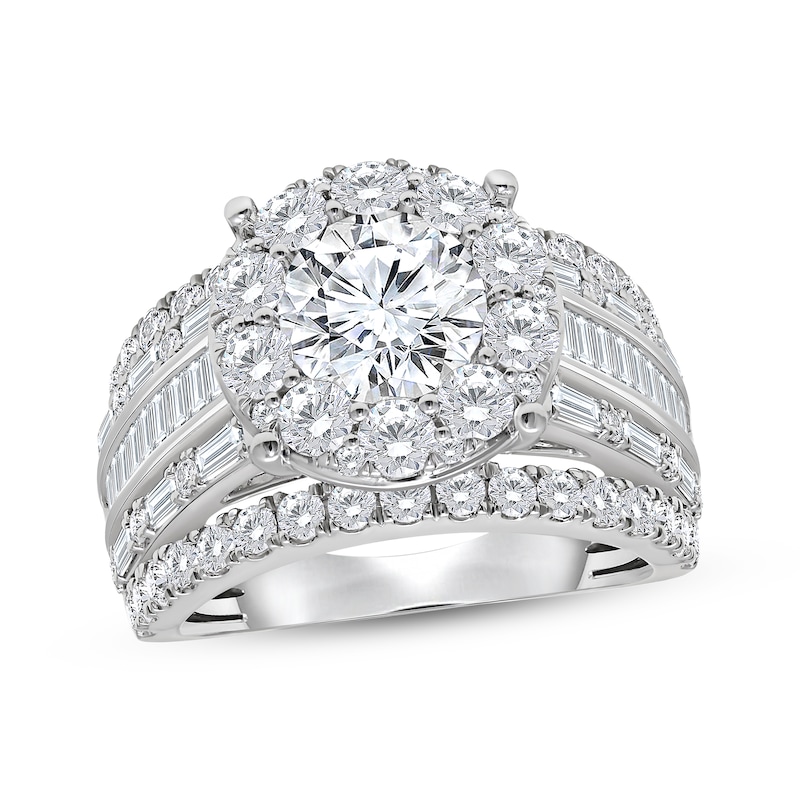 Main Image 1 of Lab-Grown Diamonds by KAY Round-Cut Halo Engagement Ring 4 ct tw 10K White Gold