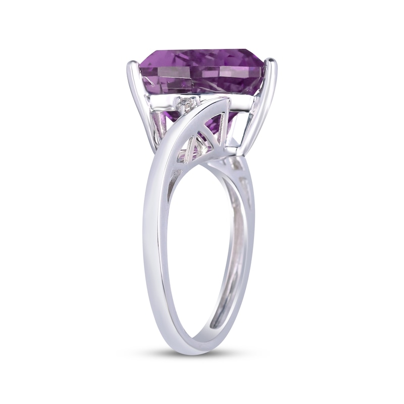 Main Image 2 of Cirari Couture Trillion-Cut Amethyst & Diamond Accent Ring 14K White Gold