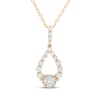 Thumbnail Image 1 of Milestones Diamond Teardrop Necklace 1/4 ct tw 10K Yellow Gold 18&quot;