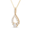 Thumbnail Image 2 of Milestones Diamond Teardrop Necklace 1/4 ct tw 10K Yellow Gold 18&quot;