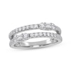 Thumbnail Image 1 of Baguette & Round-Cut Diamond Faux-Stack Ring 1/2 ct tw 14K White Gold