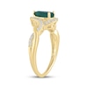 Thumbnail Image 2 of Pear-Shaped Natural Emerald & Diamond Twist Ring 1/5 ct tw 14K Yellow Gold