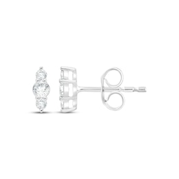 Lab-Grown Diamonds by KAY Three-Stone Vertical Stud Earrings 1/5 ct tw 14K White Gold