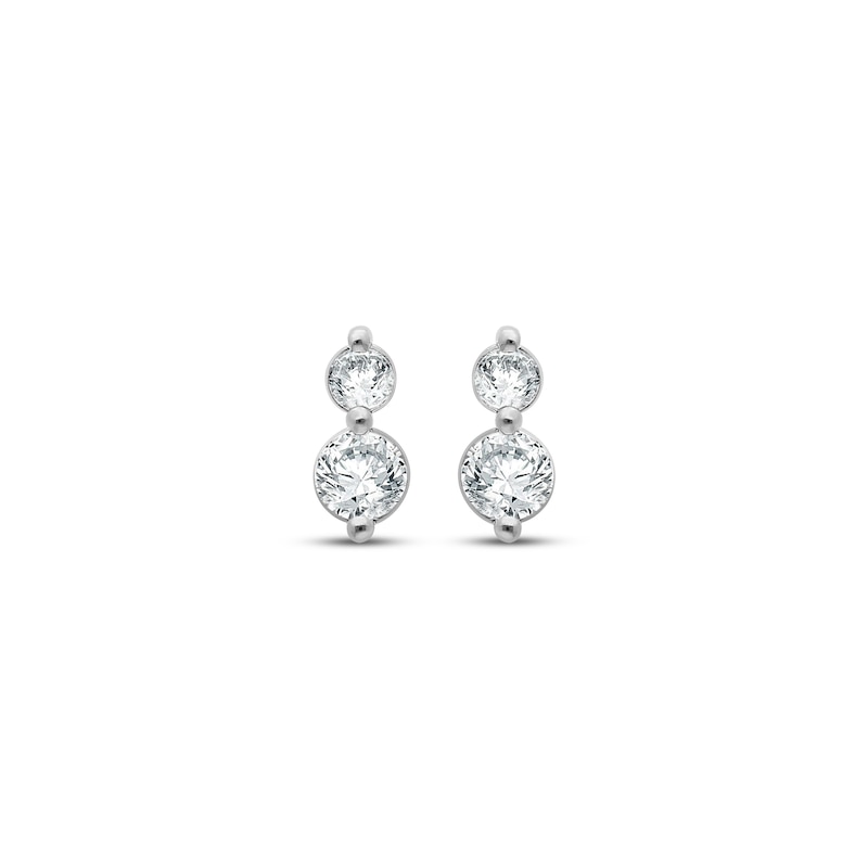 Main Image 2 of Lab-Grown Diamonds by KAY Two-Stone Stud Earrings 1/5 ct tw 14K White Gold