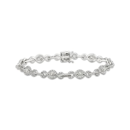 Marquise & Round-Cut Diamond Twist Link Bracelet 3 ct tw 10K White Gold 7&quot;