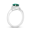 Thumbnail Image 2 of Oval-Cut Lab-Created Emerald & White Lab-Created Sapphire Ring Sterling Silver