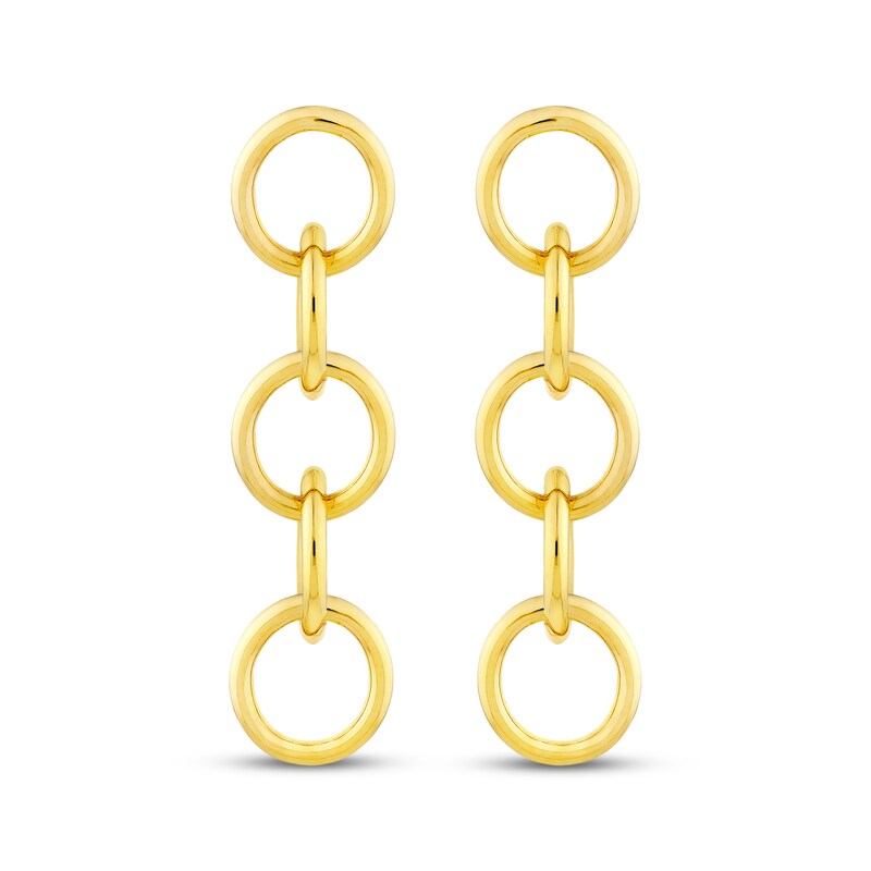Main Image 2 of Circle Link Drop Earrings 14K Yellow Gold
