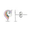 Thumbnail Image 2 of Children's Enamel Rainbow & Unicorn Stud Earrings Sterling Silver